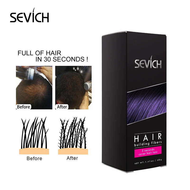 black and browns 40g sevich natural instant hair fibers for thinning hair