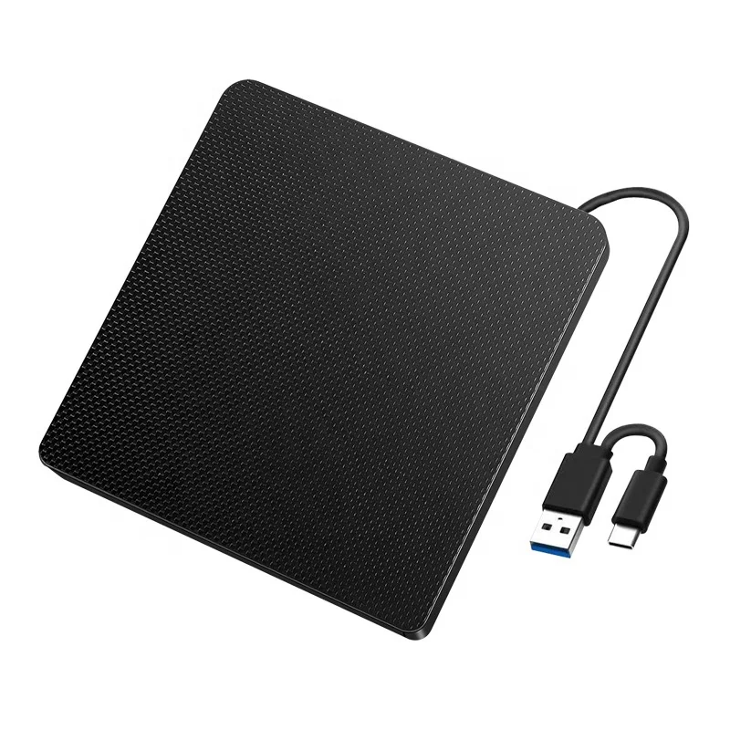 Black POP-UP Mobile USB3.0 External Portable CD DVD Drive Writer Burner Optical Player Compatible for Desktop Laptop