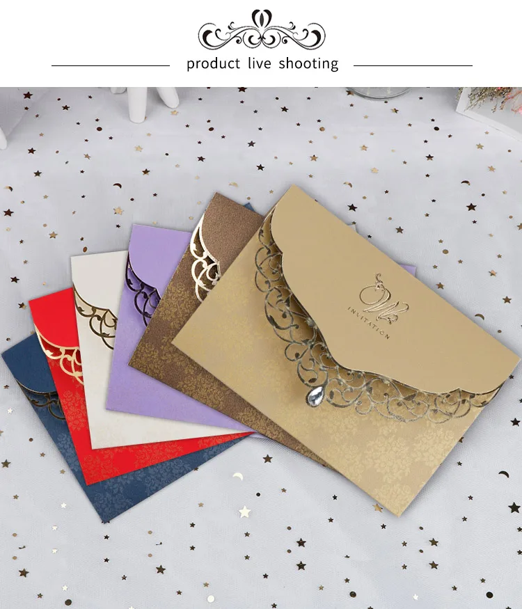 
Laser cut wedding invitation with bow lace sleeve engagement bride shower fifth anniversary 