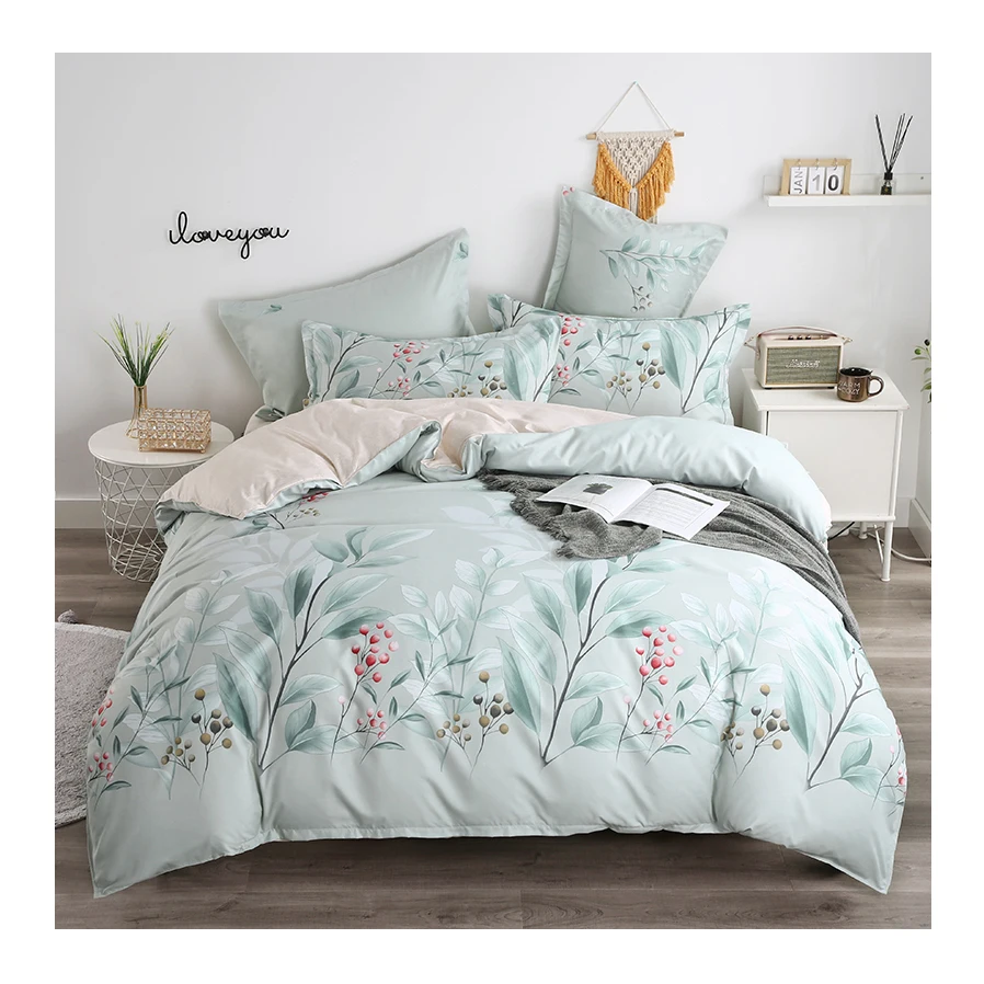 Wholesale Comforter Print king Queen Size Bedsheet Bed Sheet Bedding Set