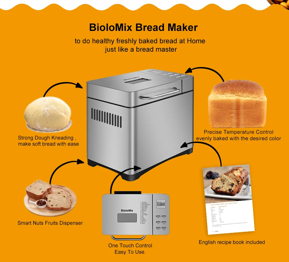  Wholesale High Quality Professional Automatic Multifunction Electric Bread Maker Loaf Making Machine At