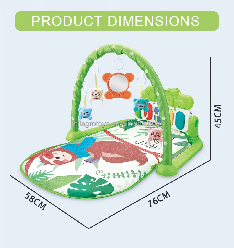 Multifunctional Infant Musical play mat toy multi-function baby piano gym mat