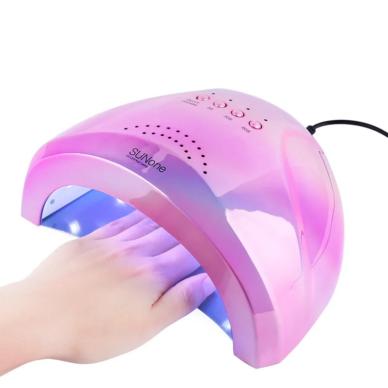 Professional New arrivals smart Beautiful Holographic Color  UV led nail lamp for nail gel polish dryer 48w with Sensor 3 Timer