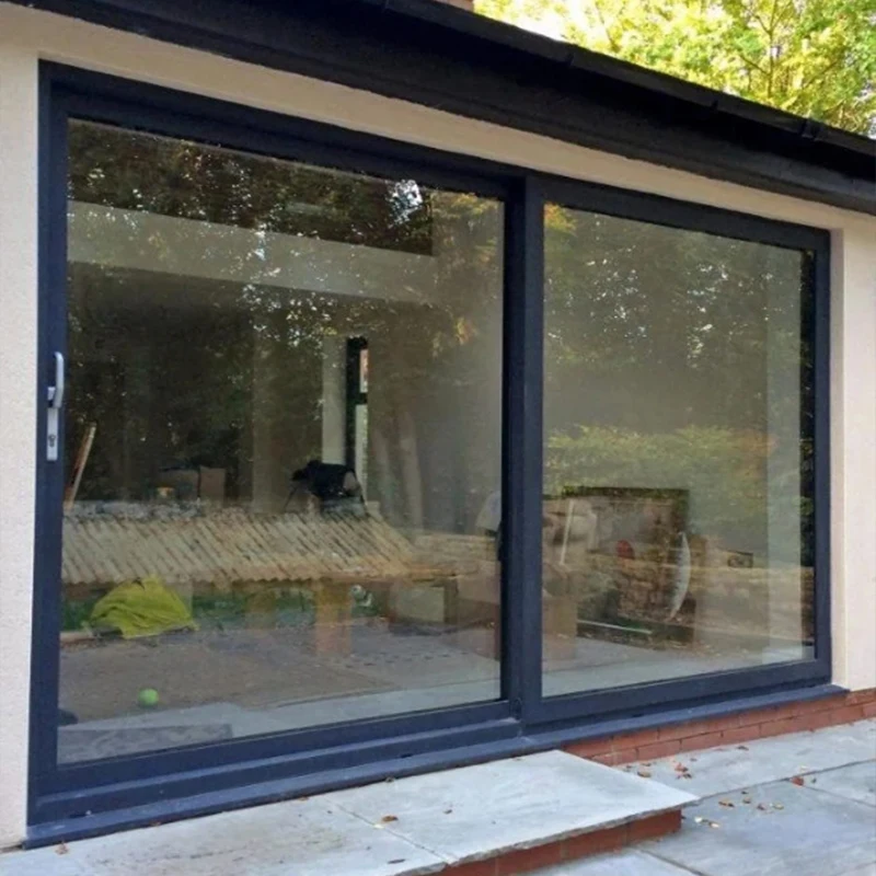 Custom heavy duty big glass external aluminium frame double house plexiglass french patio sliding door prices