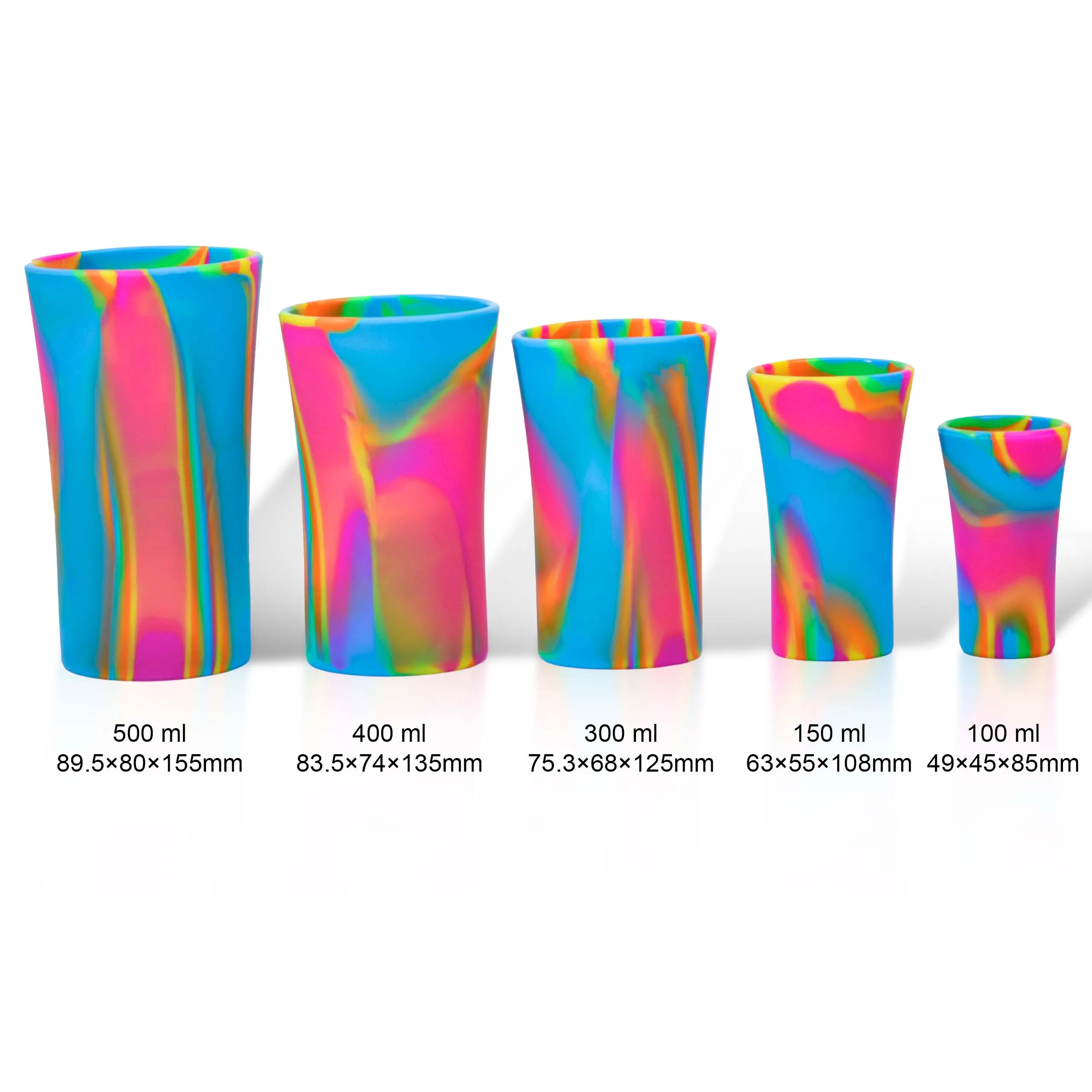 Wholesale Custom LOGO Print Silicone Pint Glass Cup Tumbler Coffee Mug Outdoor Reusable Silicone Cup Mug