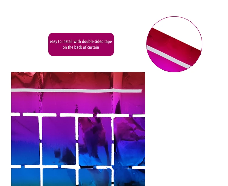 Shimmer Metallic Foil Square Curtain Birthday Wedding Supplies Rose Gold Factory Made White 1.5*3M