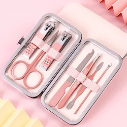 Professional Nail Clippers Rose gold manicure set stainless steel pedicure care tools Women Grooming Kit