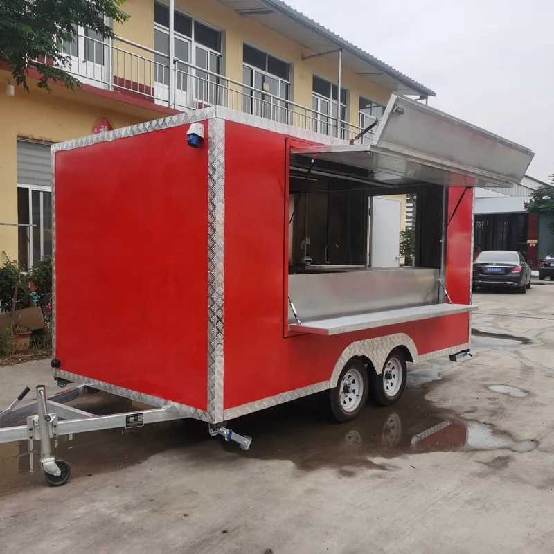 USA Sale Mobile Food Cart Food Truck for Seasoning Plant Fruit Raw Material European Coffee Cart