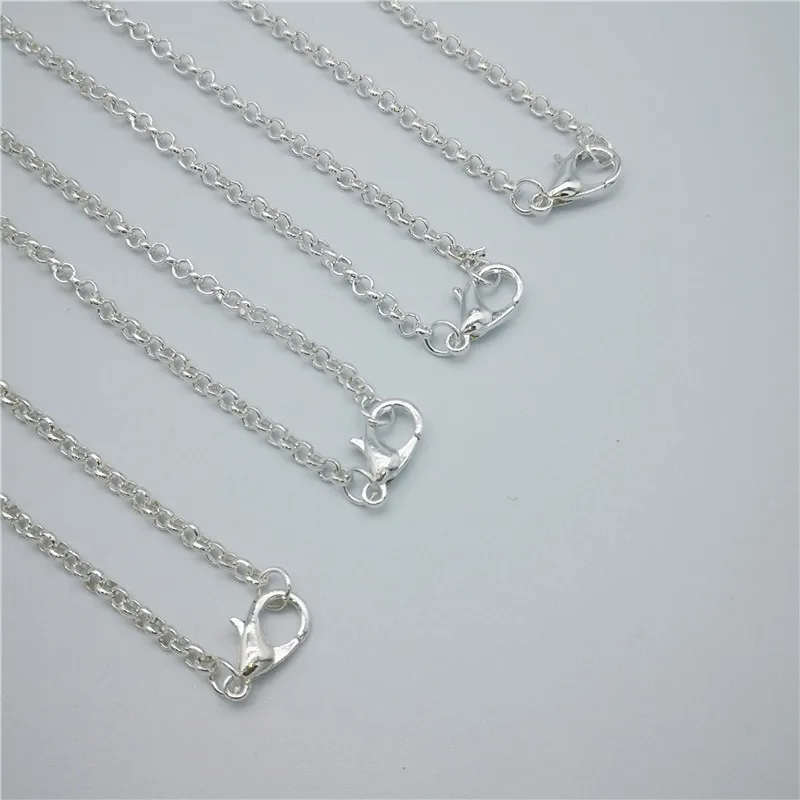 Queena Brass Necklace Chains 22 Inch Link Cable Chain Necklace with Lobster Clasps Bulk for Jewelry Making