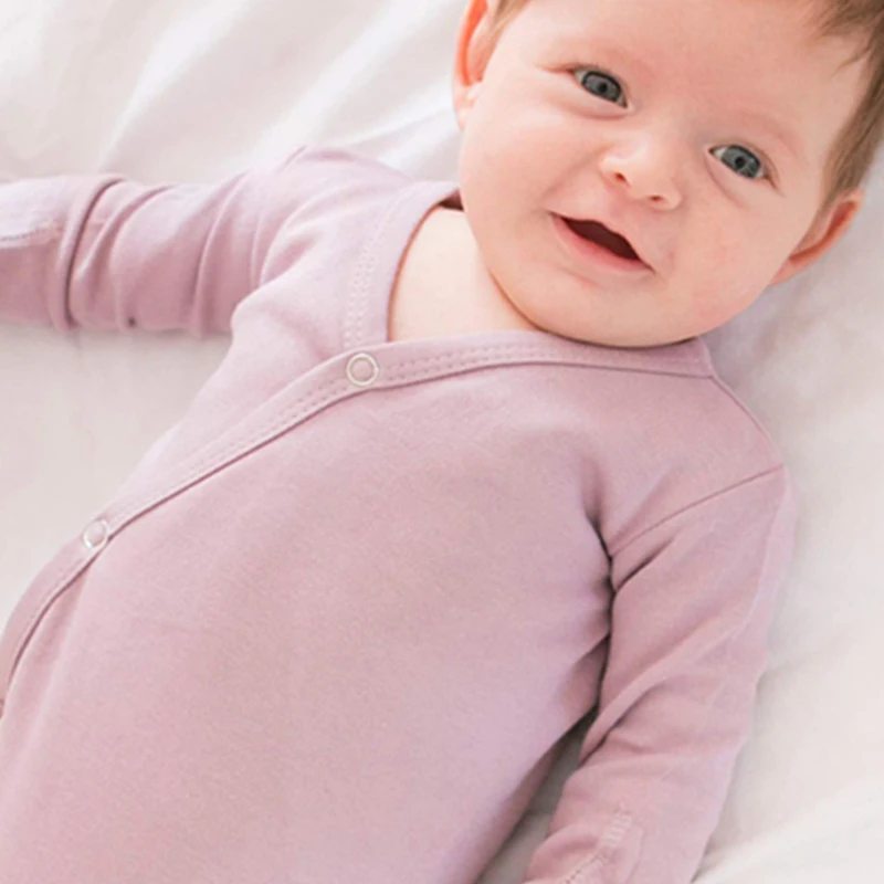 Осотп изготовленные на заказ простые с длинными рукавами переплетенный органический детская бамбуковая хлопковая одежда, комплект одежды для новорожденных, комбинезон, боди