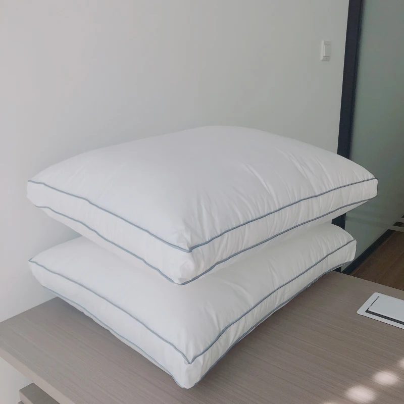 5 Star Hotel Cute Couple Sleeping Bed Cotton White Standard Polyester Fiber Throw Down Alternative Microfiber Filling Pillow