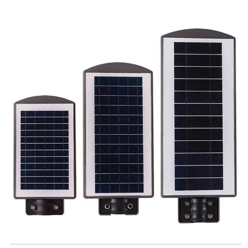 High quality  energy saving high lumen road lamp outdoor ABS led all in one solar street light with remote 30w 60w 90w 120w 150w