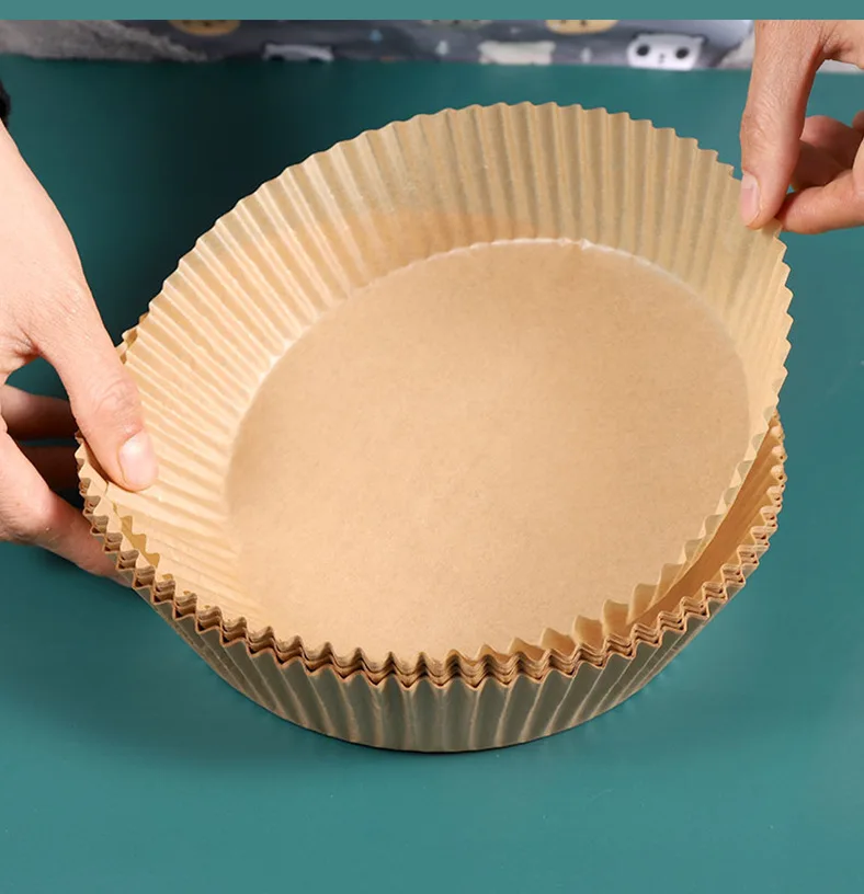Unnies 50/100PCS Non-stick Oil Resistant Parchment Paper Liner 8 Inch Disposable Round Airfryer Liners for 5-8QT Baking Roasting