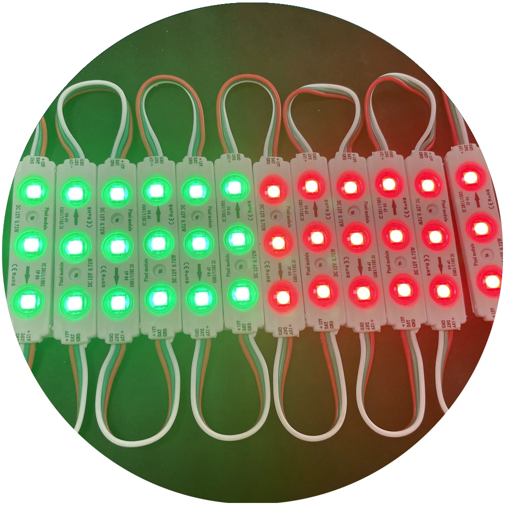 light design light box decoration ws2811 1903 3pcs chip lens dc12v smart magric programming digital RGB led module for signage