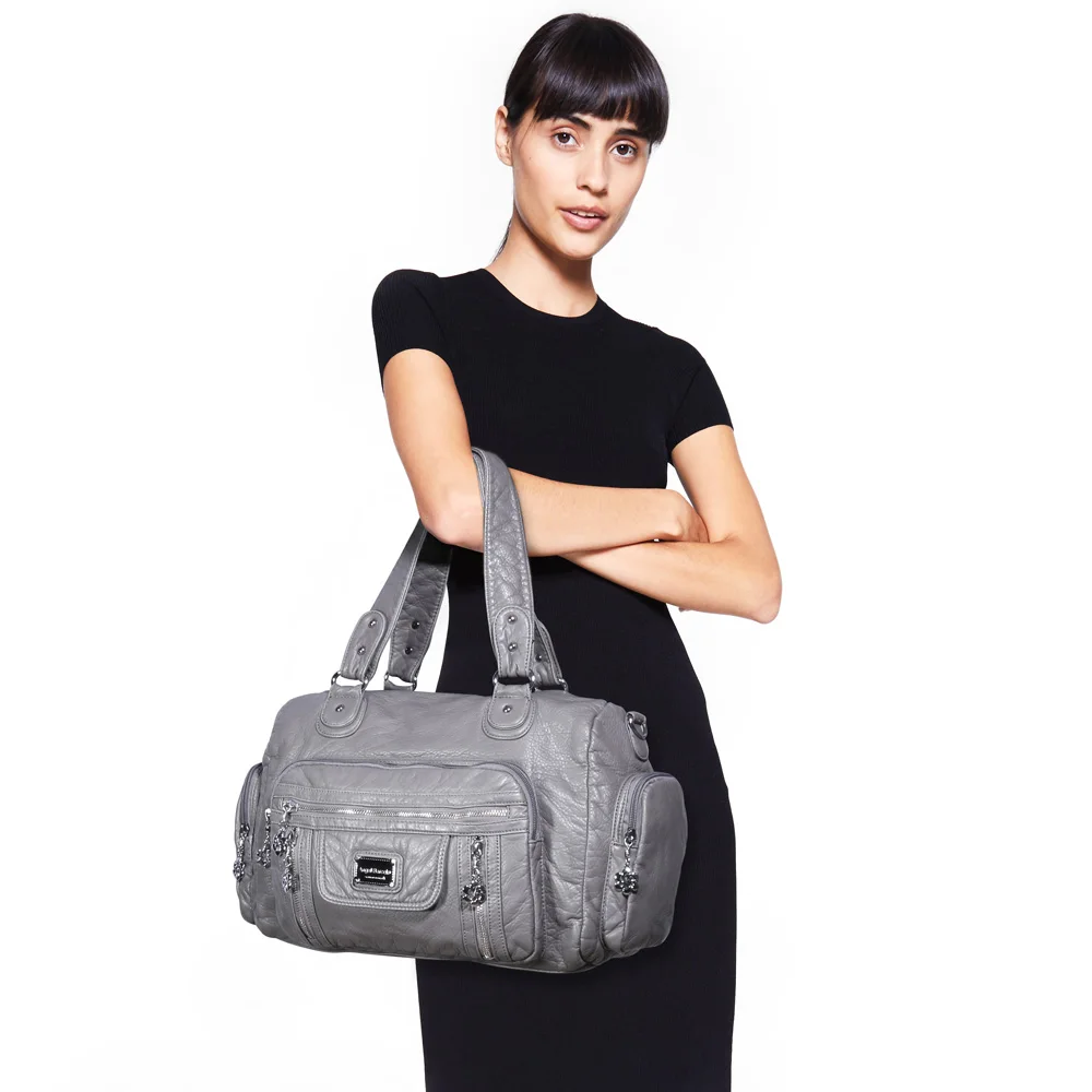 Дизайнерские Сумочки Angelkiss от известных брендов, индивидуальный логотип, дорожная Выходная мытая сумочка из искусственной кожи