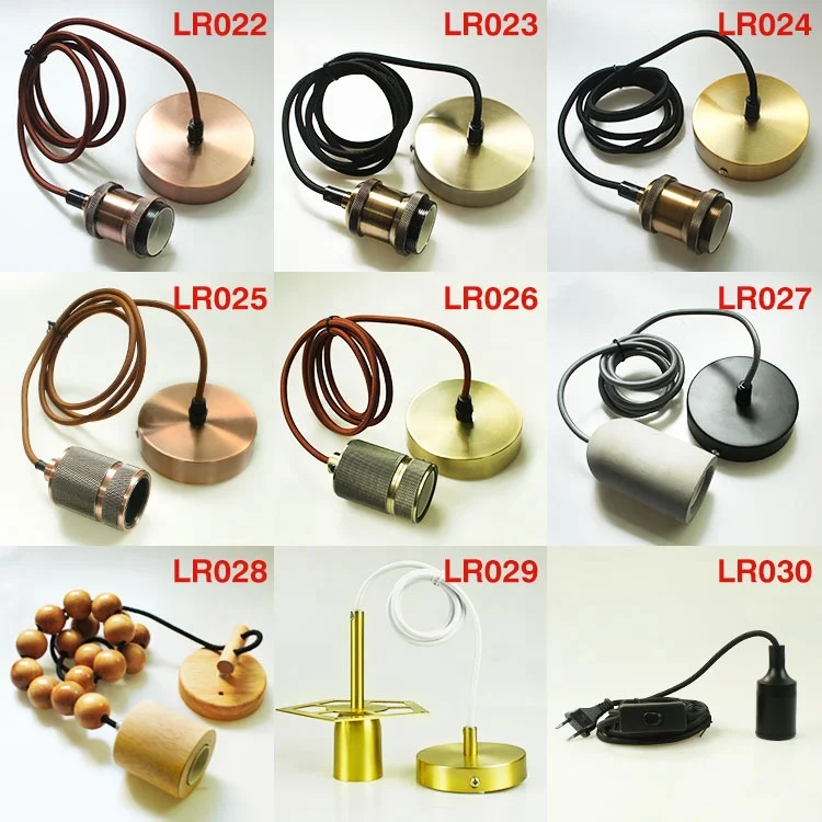 Vintage Brass Holder Socket Light Retro Edison Bulb Wall DIY Lamp Base E26 E27 Fittings Parts