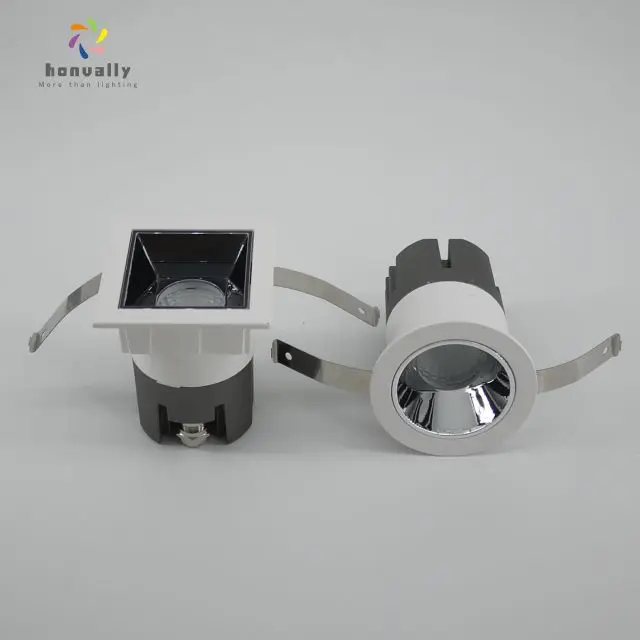 
Anti glare round square slim trim downlight led cob 83mm cutout 