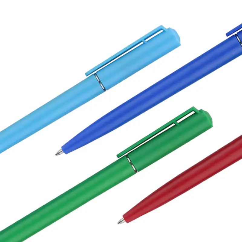 BECOL School Office Stationery Cheap Pen Multi Color Advertising Ballpoint Pen Custom Logo Plastic Twist Ball Pen for Hotel