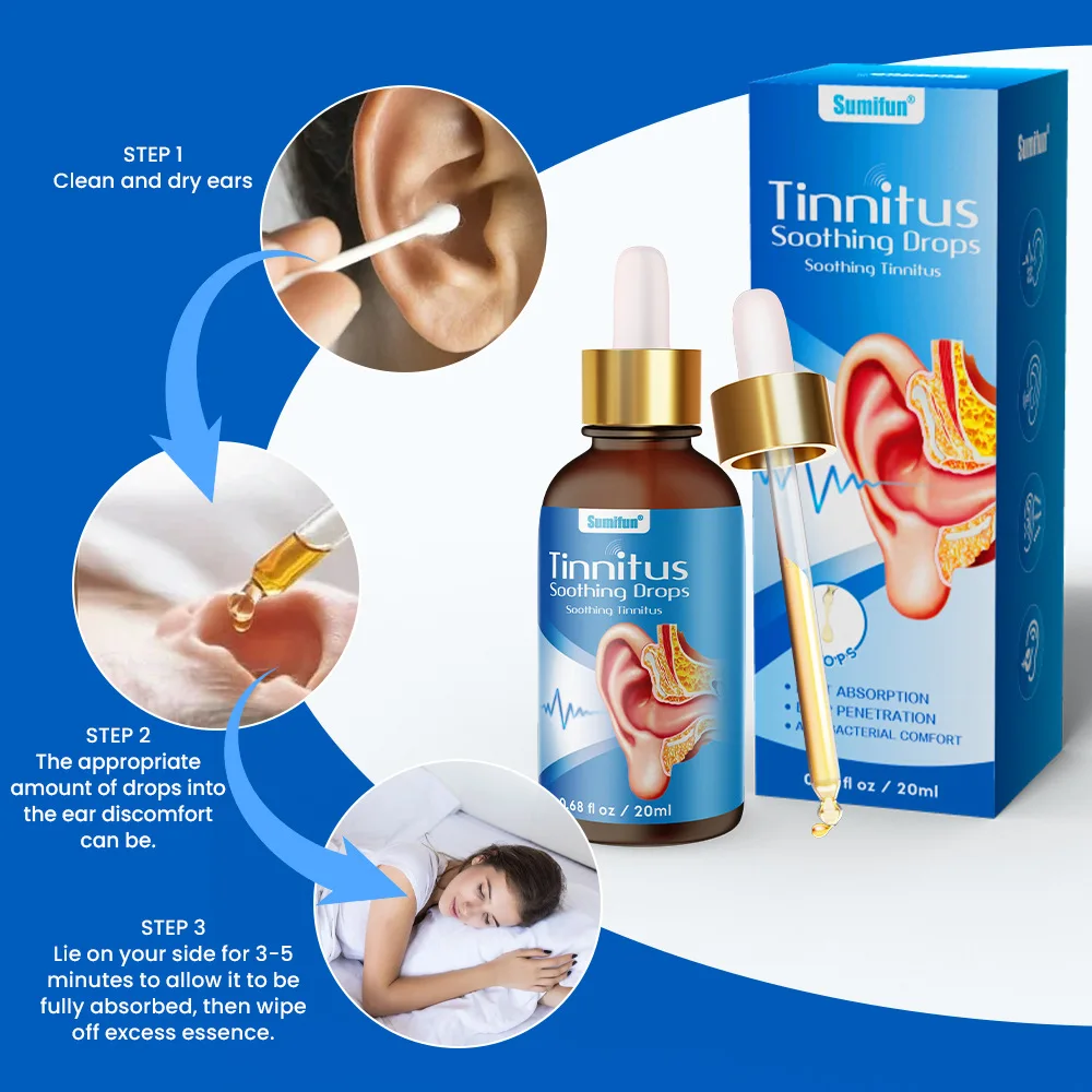 20ml Ear Tinnitus Ringing help Relieving Ear Drops Deafness Ear Swelling Discharge Otitis Media Fluid For Health Care