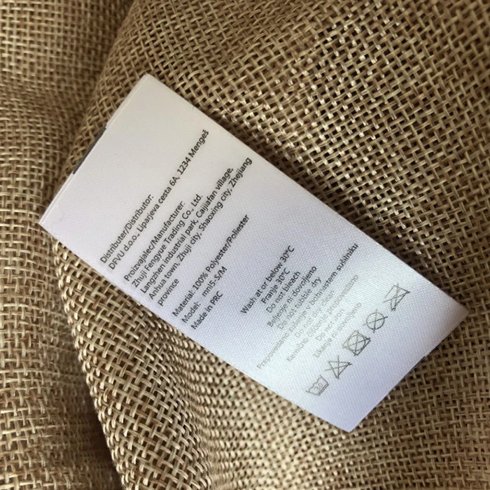 silk polyester washing instruction label clothe care label wash label