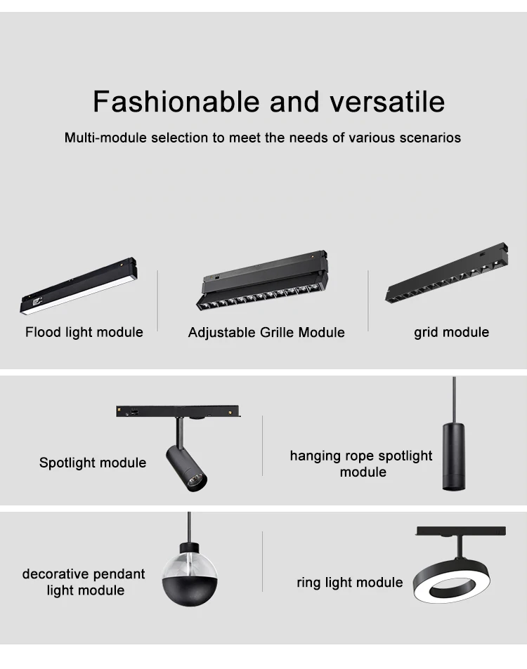 Hotel lobby with LED surface mounted magnetic track light LED linear grid light