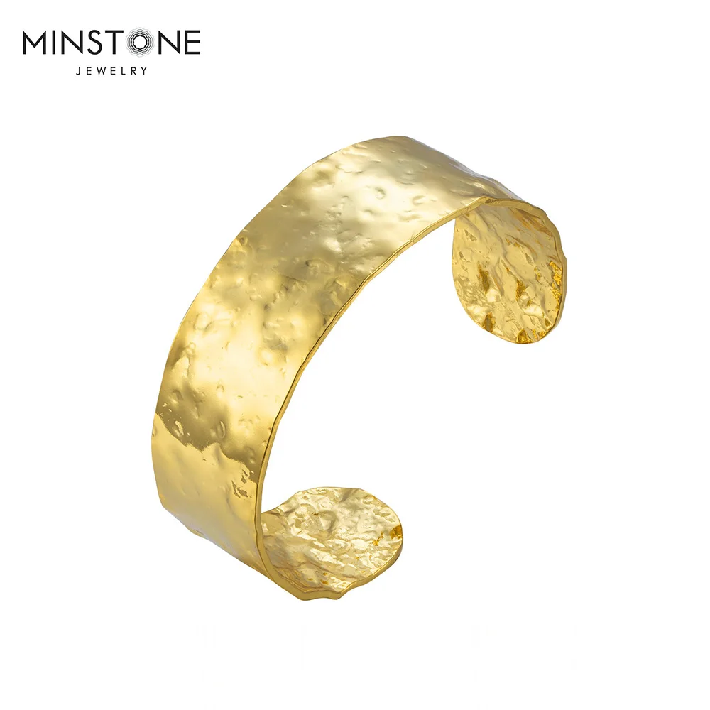 18K gold plated tranish free waterproof cuff for women girls gift handmade bracelet