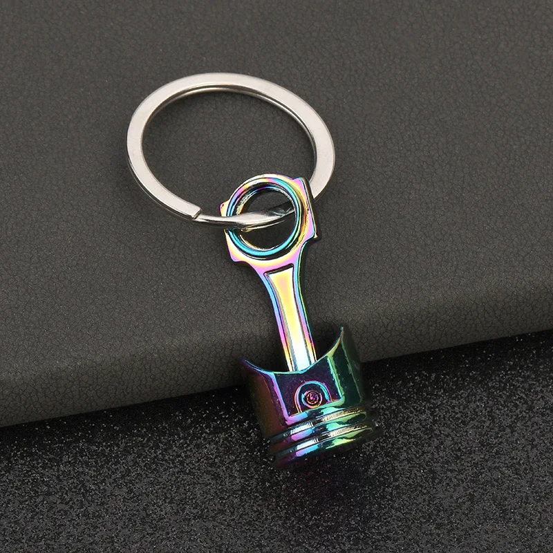 Wholesale 3D Alloy Piston Engine Keychain Customizable Logo Metal Car Piston Carabiner Promotional Keychains