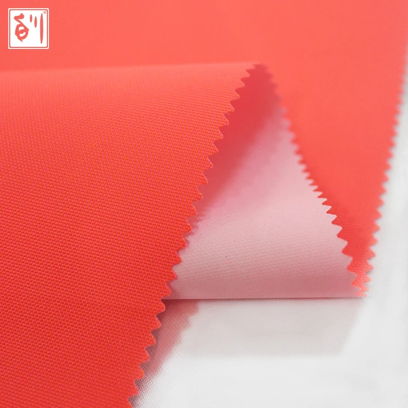 Baichuan Rpet dope dyed recycled HIGH VISIBILITY 300D polyester oxford waterproof fabric