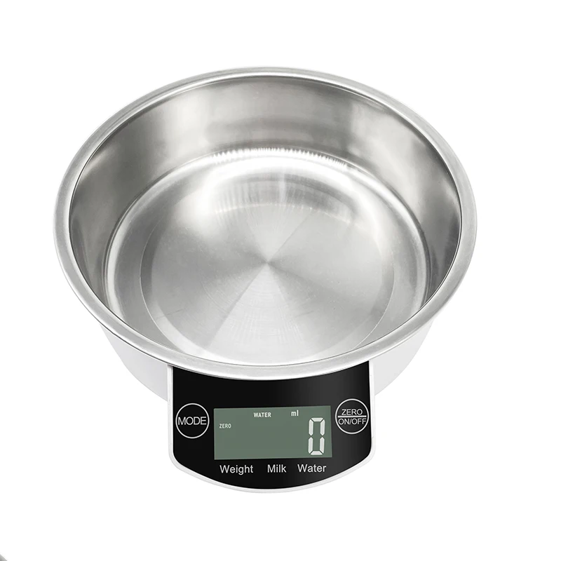 Stainless Steel Food Scale with Bowl 5kg Digital Household Scale