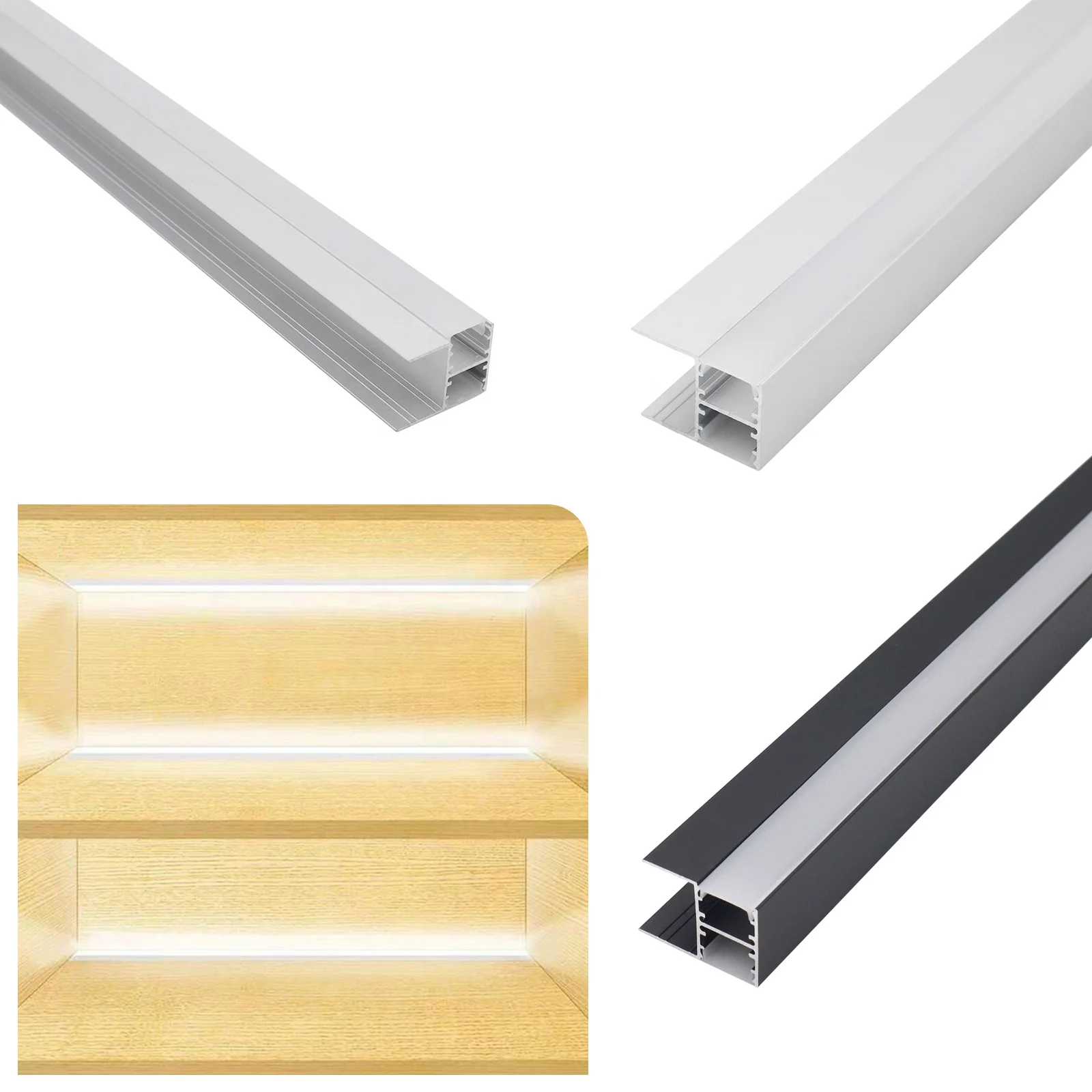 Led Plastic Flexible Profile 026 Cabinet Light For 18MM Board 30*20MM Led Recessed Aluminum Profile