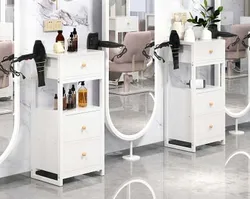 New barber shop cabinet tool table hairdresser special shelf hairdressing floor mirror table cabinet