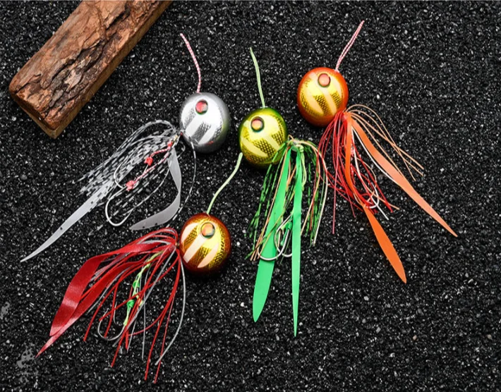 Luminous Japan Fishing Iron Plate Bait 40g/60g/80g/100g /120g/150g/180g/200g Sea Fishing Lead Head Silicone Skirt Road Sub-Bait