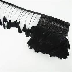 Natural Feathers Stripped Goose Feathers Dyed Fringe Trim For Feather Earrings Millinery