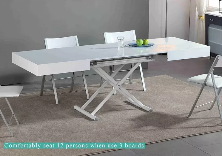 Gomlden hot selling 3 in 1 multi-use adjustable dining table wooden space saving living room furniture set