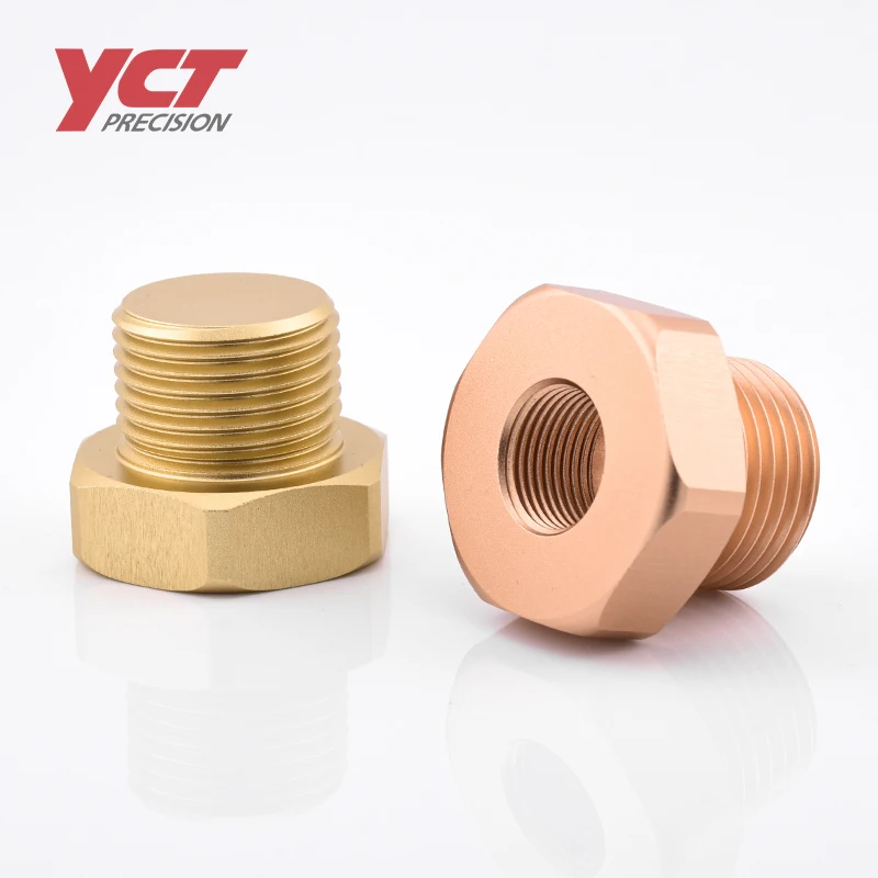 Custom CNC Machining Aluminum Anodized Hexagon Male Threads Pipe Screws