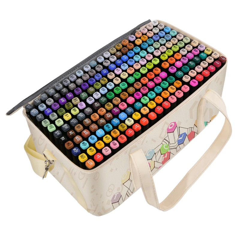 
 204 цветов для творческого рисования Маркер для белой доски имеют спиртовую основу искусство рисования набросков для раскрашивания для взрослых и маркер для белой доски с белым сумка для переноски  