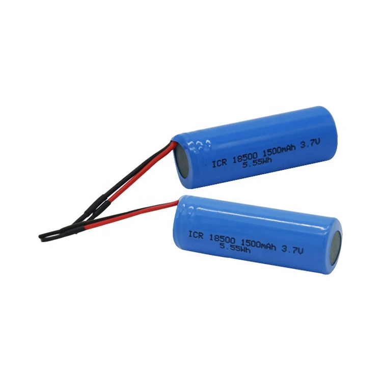 3.7v 18500 Li-ion Rechargeable Battery 18500 1500mah 3.7v Single Battery With Connector