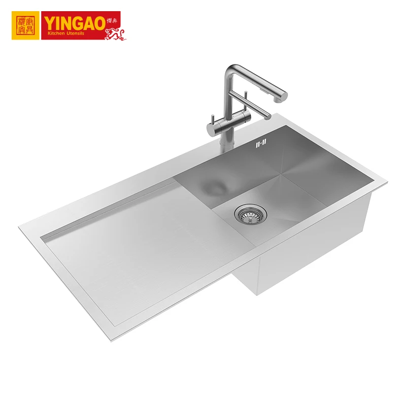 High quality multi-function 304stainless steel farmhouse handmade kitchen sink hand made kitchen sink