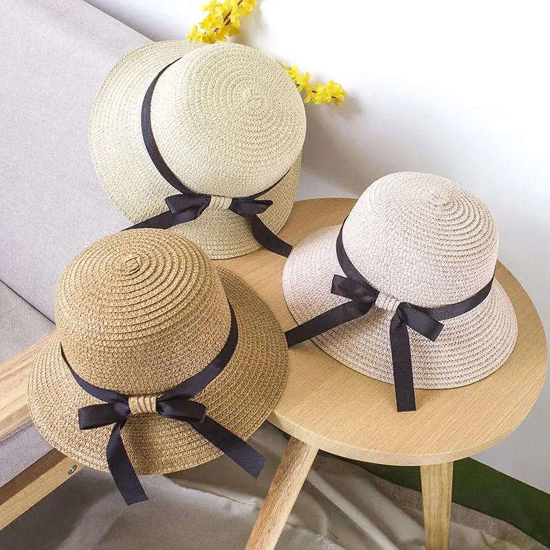 Straw Beach Hats Wholesale Custom Panama Grass Sun Kids Funny Hat Bucket For Men Women Raffia Sombrero De Playa Para Mujer Cap