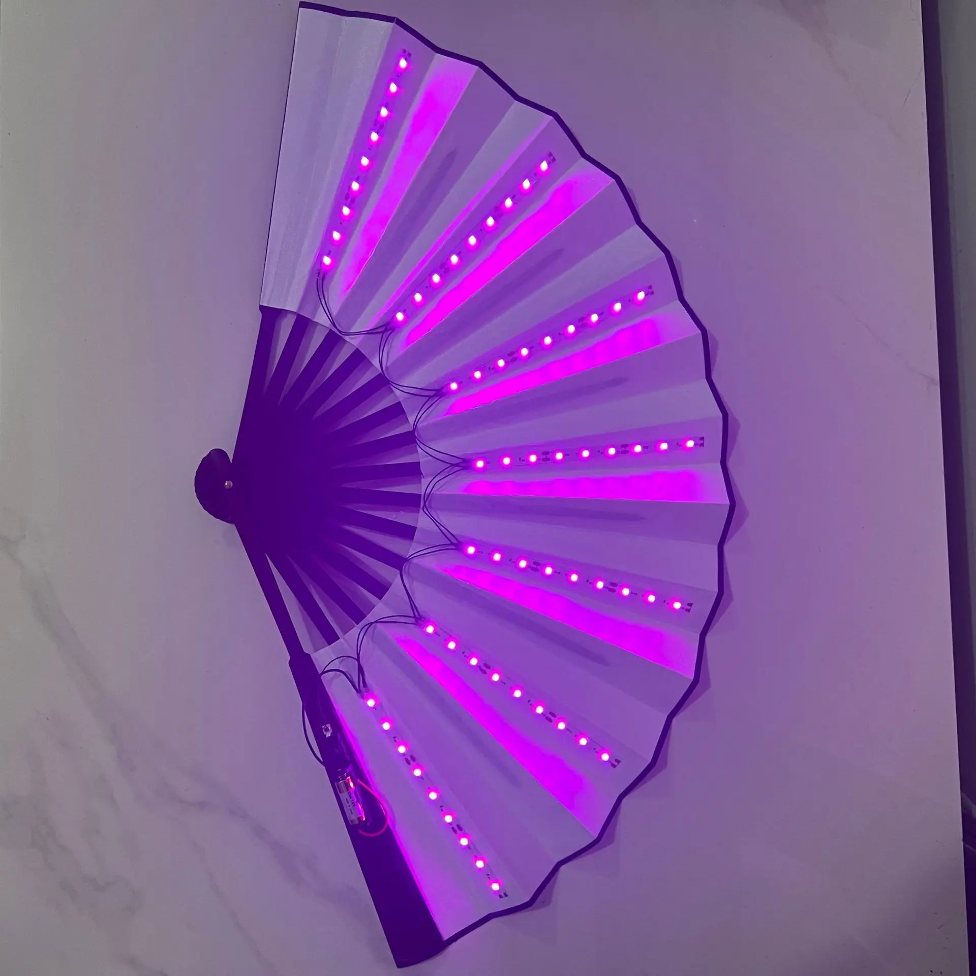 Party novelty products trendy electronic music festival party performance props ins luminous bouncer flash folding fan