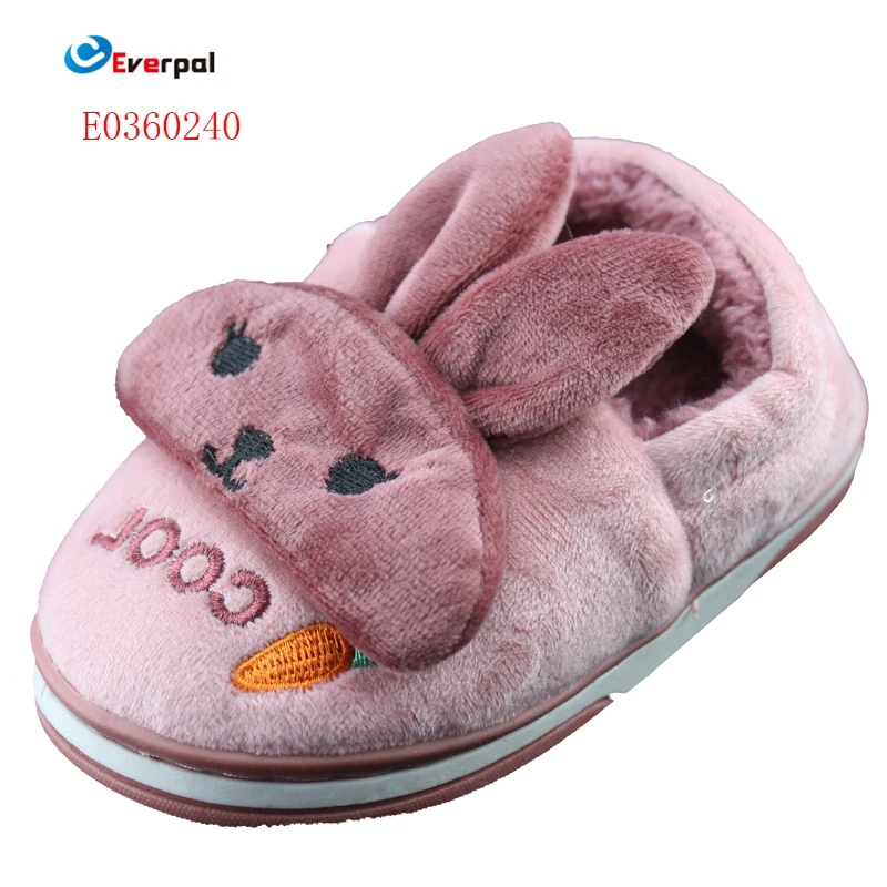 Cartoon Bunny Cute Warm Cozy Slip on Kids House Slippers