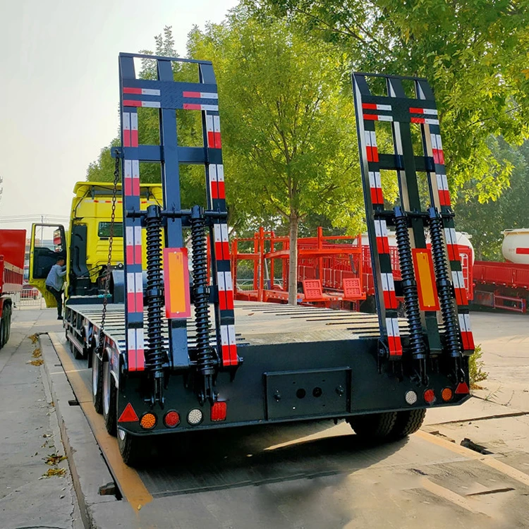 High Quality Three Lines Six Axes 40 60ton Long Gooseneck Lowbed Trailer