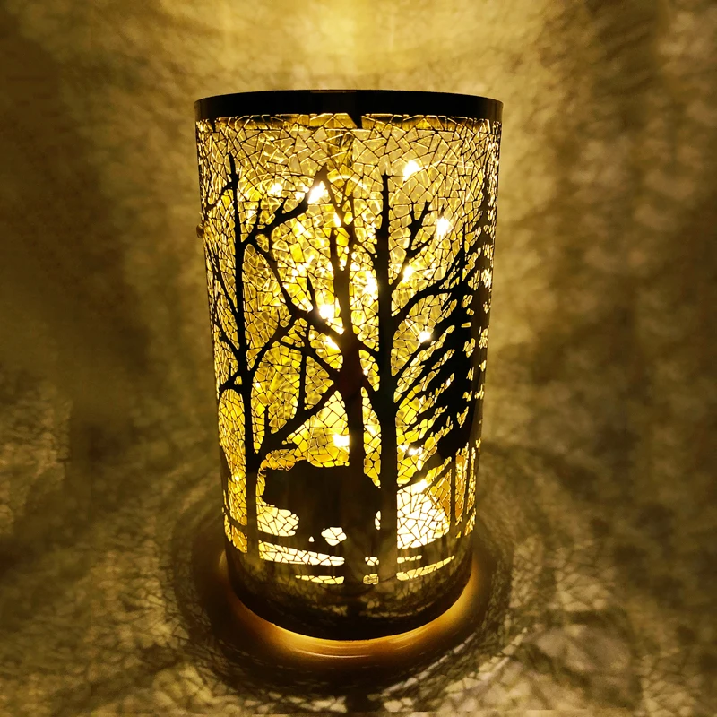 Novelty Metal LED Light Table Lamp Wedding Decoration Stainless Steel Decorative Lamp Home Decor Craft