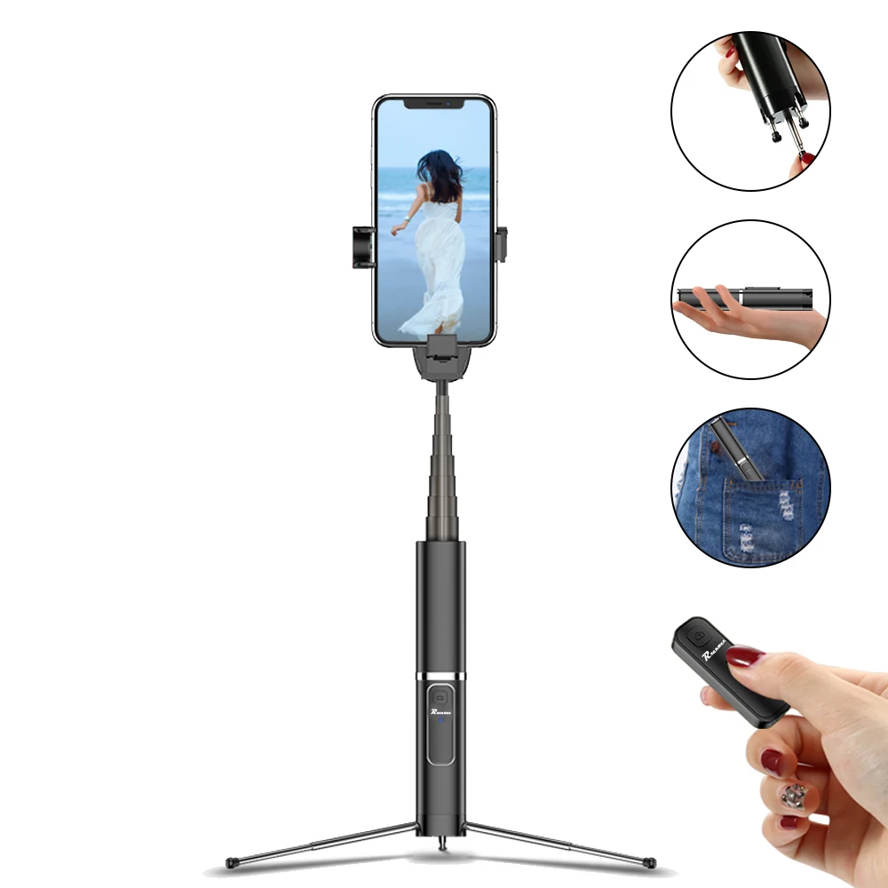 
Reenwee Gimbal Selfie Stick With Tripod Stand 3 in 1 Multifunction Wireless Portable Selfie Stick palo selfie For Smart Phone 