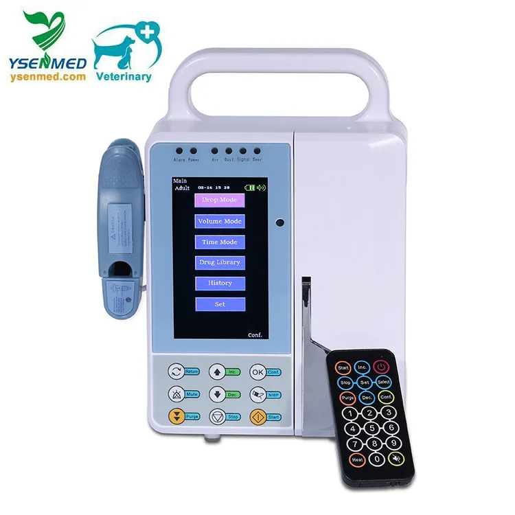 
YSSY 900V hot sale large LCD display suitable for any brand disposable IV set good price of veterinary infusion pump for sale 