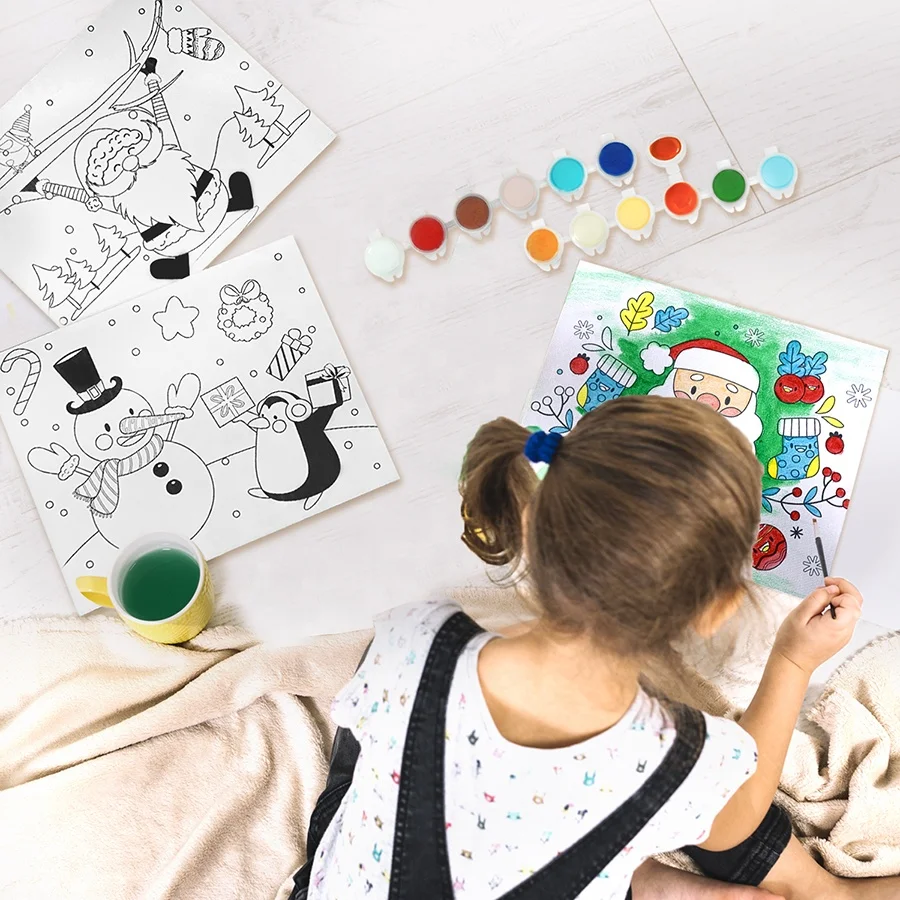 AUREUO Merry Christmas Kid-friendly Non-toxic Acid Free Artist Kids Painting DIY Kit