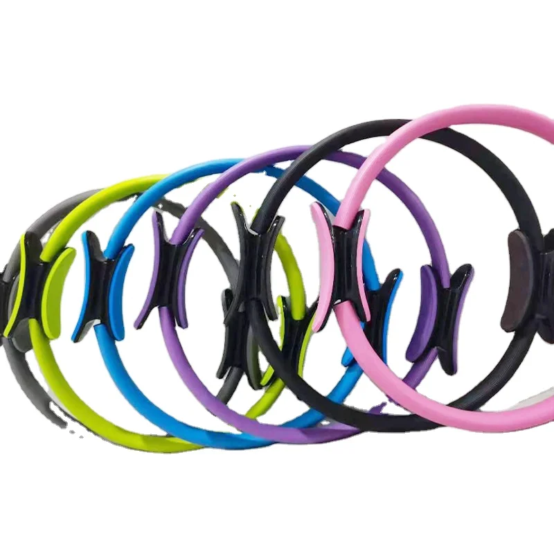 Adjustable factory wholesale new high quality gym pilates yoga training magic circle ring with soft eva double handle