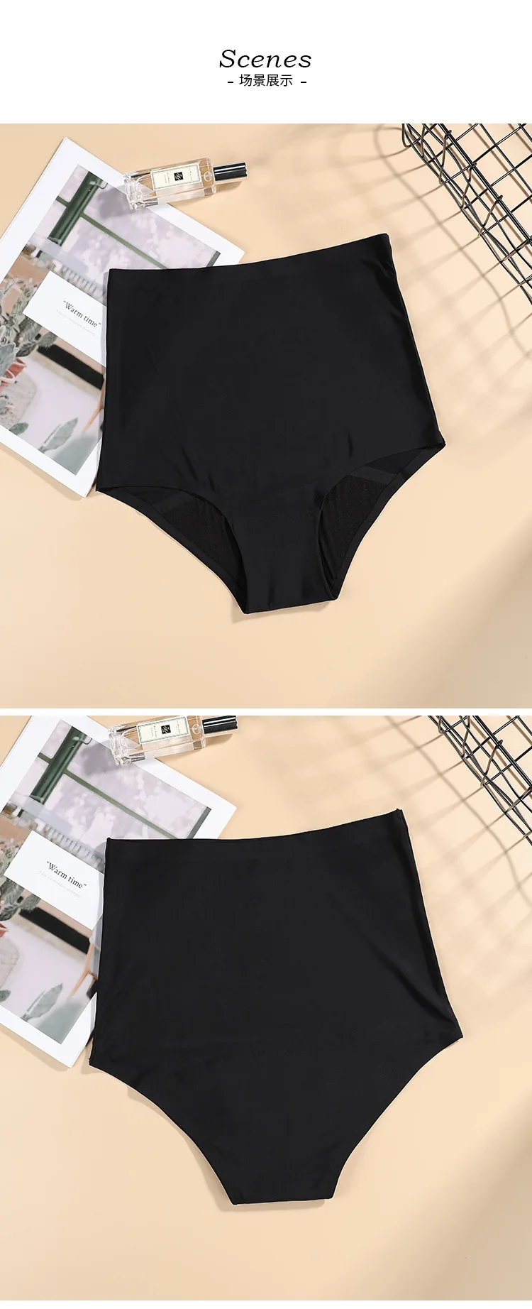 2022 Drop Shipping 4 Layer Leakpoof Customized Ladies Sexy High Waist Seamless Women Underwear Period Briefs Panties