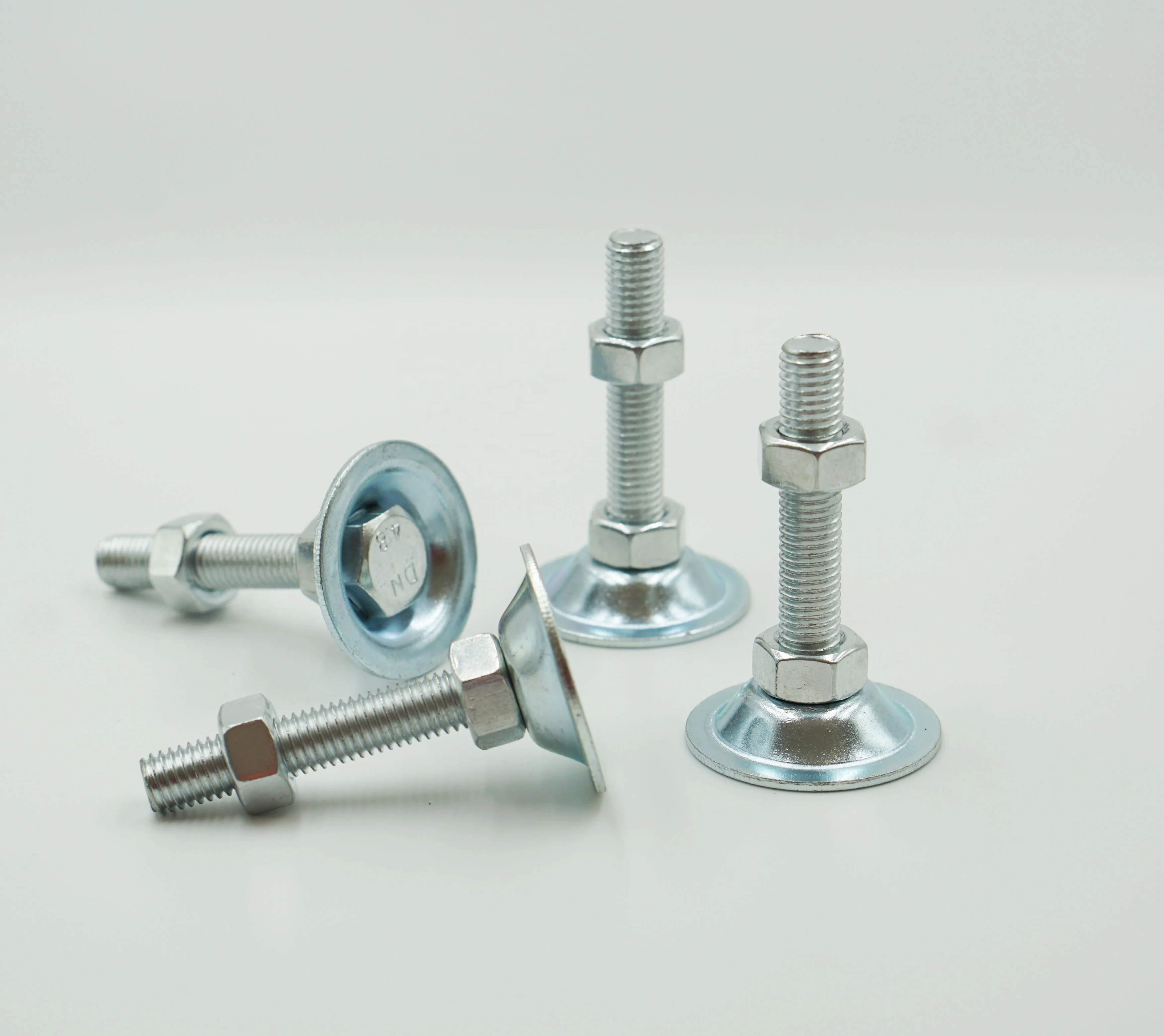 machine leveling feet m12 stud length 100mm heavy duty leveler legs with lock nuts, 4-pack