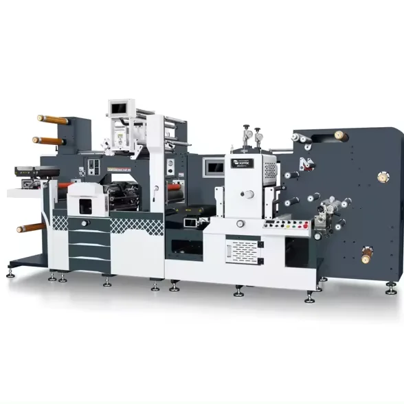 MDC-360-plus flexo printing machine  Hot/Cold foil Rotary die cut machine  in mold label  with digital slitter and simple